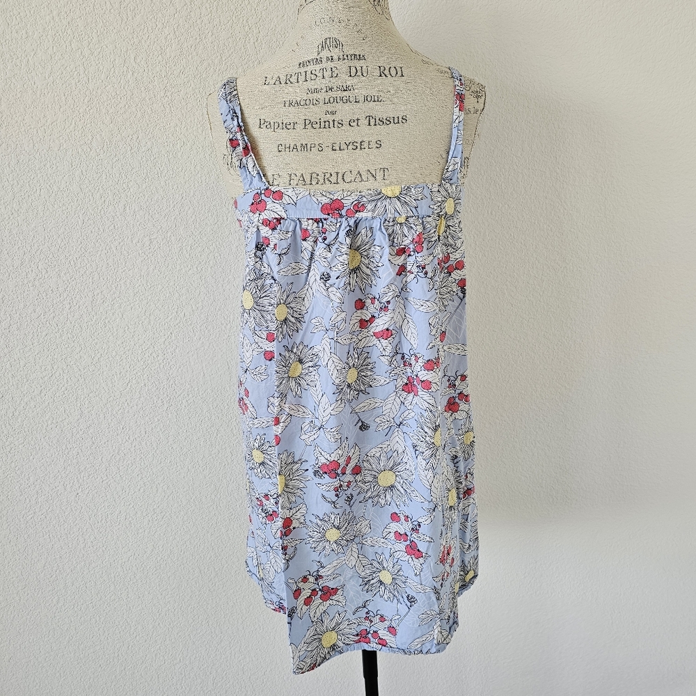 Jane and Bleecker Blue Daisy & Strawberry Sleep Chemise Nightgown - Size M
